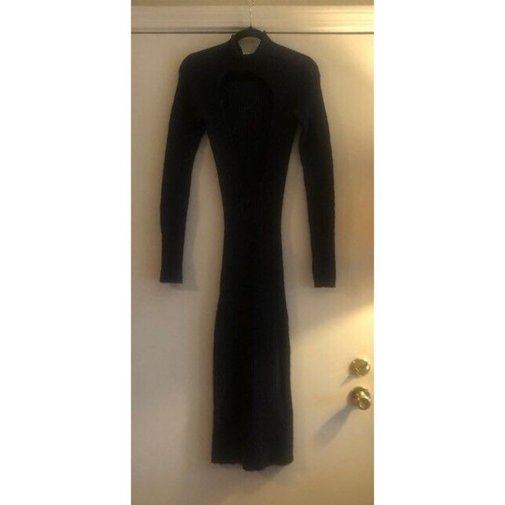 NWT ACNE STUDIOS KENNICE RIBBED BOULCE LONG SLEEVE RIBBED MIDI DRESS US SZ M - Picture 5 of 12